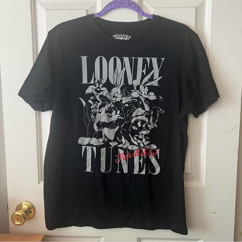 Vintage Warner Bros Looney Tunes “That’s all Folks!” Black Graphic T-Shirt